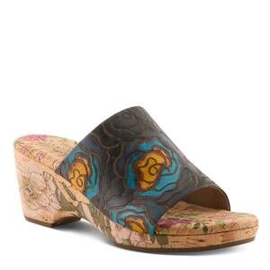 NEW L'ARTISTE women's niceneasy comfy slide shoes in black multi